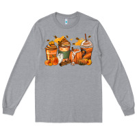 Heather Grey pumpkin spice latte coffee cups Long Sleeve Tee - Zillion Design Studio