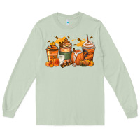 Matcha pumpkin spice latte coffee cups Long Sleeve Tee - Zillion Design Studio
