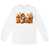 White pumpkin spice latte coffee cups Long Sleeve Tee - Zillion Design Studio
