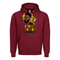 Burgundy juneteenth living freeish since 1865 Zipper Hoodie - HRA Design Shop
