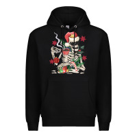 Black skeleton santa Premium Hoodie - MaliasSmallBusiness