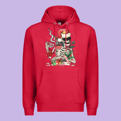 Skeleton Santa Premium Hoodie Designed By Maliassmallbusiness