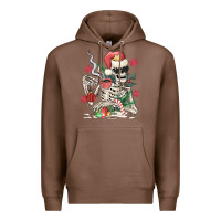 Chestnut skeleton santa Premium Hoodie - MaliasSmallBusiness