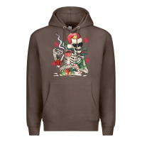 Coffee skeleton santa Premium Hoodie - MaliasSmallBusiness
