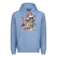 Colony Blue skeleton santa Premium Hoodie - MaliasSmallBusiness