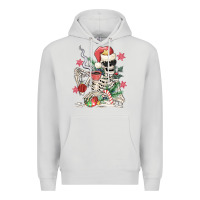 Dove Grey skeleton santa Premium Hoodie - MaliasSmallBusiness
