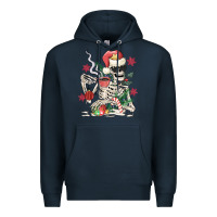 Navy skeleton santa Premium Hoodie - MaliasSmallBusiness