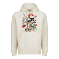Oatmeal Heather skeleton santa Premium Hoodie - MaliasSmallBusiness