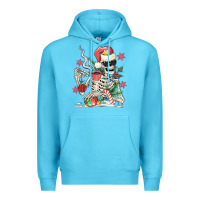 Ocean Blue skeleton santa Premium Hoodie - MaliasSmallBusiness