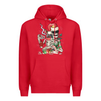 Red skeleton santa Premium Hoodie - MaliasSmallBusiness