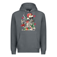Rock skeleton santa Premium Hoodie - MaliasSmallBusiness