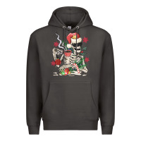Smoke skeleton santa Premium Hoodie - MaliasSmallBusiness