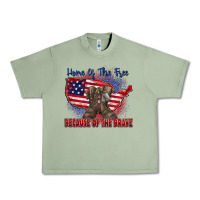 Oil Green home of the free because of the brave Urban Heavy Tee - Zillion Design Studio