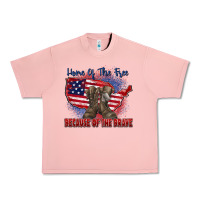 Salmon home of the free because of the brave Urban Heavy Tee - Zillion Design Studio