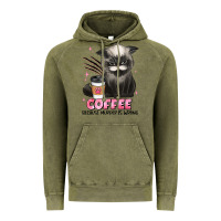 Vintage Olive coffee because murder is wrong grumpy cat Vintage Hoodie - JahusDesignShop