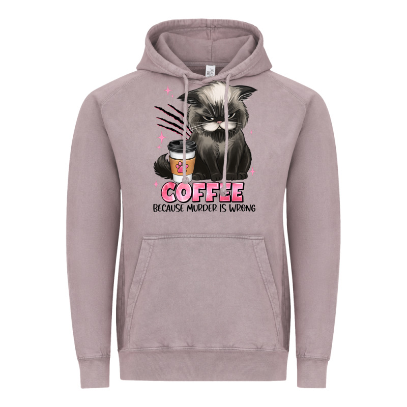 Coffee Because Murder Is Wrong Grumpy Cat Vintage Hoodie by JahusDesignShop | Teevron
