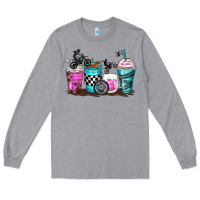 Heather Grey motocross coffee cups Long Sleeve Tee - Zillion Design Studio
