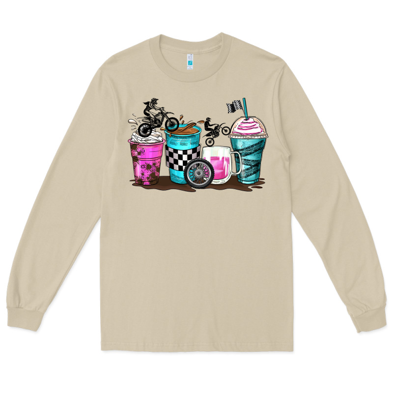 Motocross Coffee Cups Long Sleeve Tee by Zillion Design Studio | Teevron