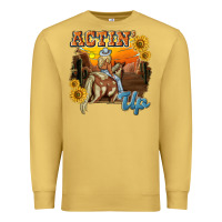 Antique Gold actinup with cowgirl Premium Sweatshirt - NancyCooperArtShop