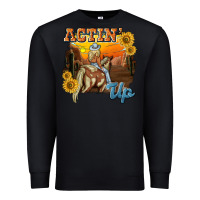 Black actinup with cowgirl Premium Sweatshirt - NancyCooperArtShop