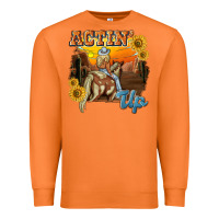 Carrot actinup with cowgirl Premium Sweatshirt - NancyCooperArtShop