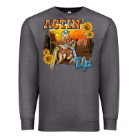 Charcoal Heather actinup with cowgirl Premium Sweatshirt - NancyCooperArtShop