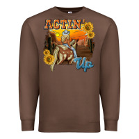 Chestnut actinup with cowgirl Premium Sweatshirt - NancyCooperArtShop