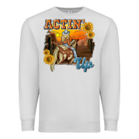 Dove Grey actinup with cowgirl Premium Sweatshirt - NancyCooperArtShop