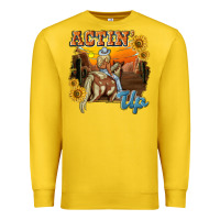 Lemon actinup with cowgirl Premium Sweatshirt - NancyCooperArtShop