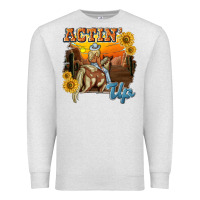 Oatmeal Heather actinup with cowgirl Premium Sweatshirt - NancyCooperArtShop