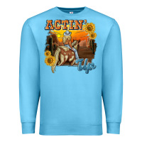 Ocean Blue actinup with cowgirl Premium Sweatshirt - NancyCooperArtShop