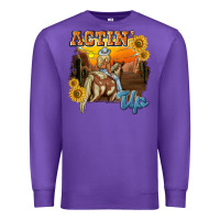 Purple actinup with cowgirl Premium Sweatshirt - NancyCooperArtShop
