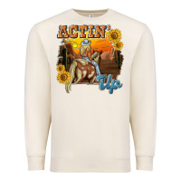Sandshell actinup with cowgirl Premium Sweatshirt - NancyCooperArtShop