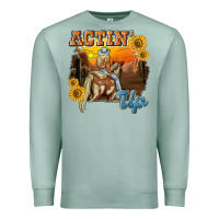 Seafoam actinup with cowgirl Premium Sweatshirt - NancyCooperArtShop