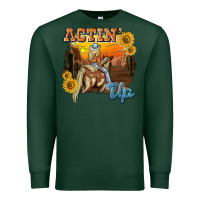Sports Green actinup with cowgirl Premium Sweatshirt - NancyCooperArtShop
