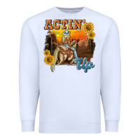 White actinup with cowgirl Premium Sweatshirt - NancyCooperArtShop