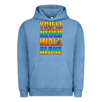 Pigment Pebble Blue Lgbtq You'll Never Walk Alone With Peace Urban Hoodie - BundleAndBundleShop