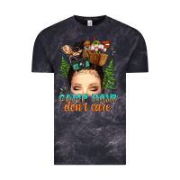 Cloud Black messy bun camp hair dont care Vintage Tee - texasbilliewilder