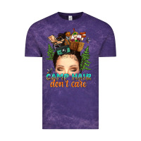 Cloud Purple messy bun camp hair dont care Vintage Tee - texasbilliewilder