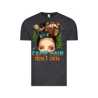 Vintage Black messy bun camp hair dont care Vintage Tee - texasbilliewilder