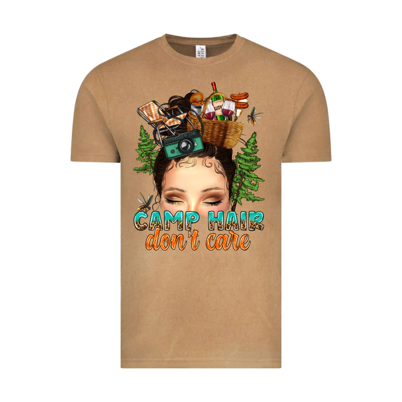 Messy Bun Camp Hair Dont Care Vintage Tee by texasbilliewilder | Teevron