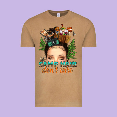 Vintage Tee messy bun camp hair dont care