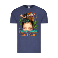 Vintage Denim messy bun camp hair dont care Vintage Tee - texasbilliewilder