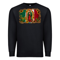 Black our lady of Guadalupe Mexican flag background Premium Sweatshirt - Jasminsmagicworld