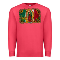 Cardinal our lady of Guadalupe Mexican flag background Premium Sweatshirt - Jasminsmagicworld