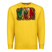 Lemon our lady of Guadalupe Mexican flag background Premium Sweatshirt - Jasminsmagicworld