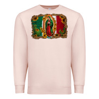 Pale Pink our lady of Guadalupe Mexican flag background Premium Sweatshirt - Jasminsmagicworld