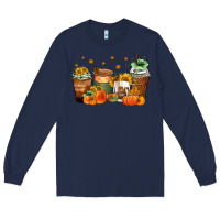 Navy fall coffee cups Long Sleeve Tee - Zillion Design Studio
