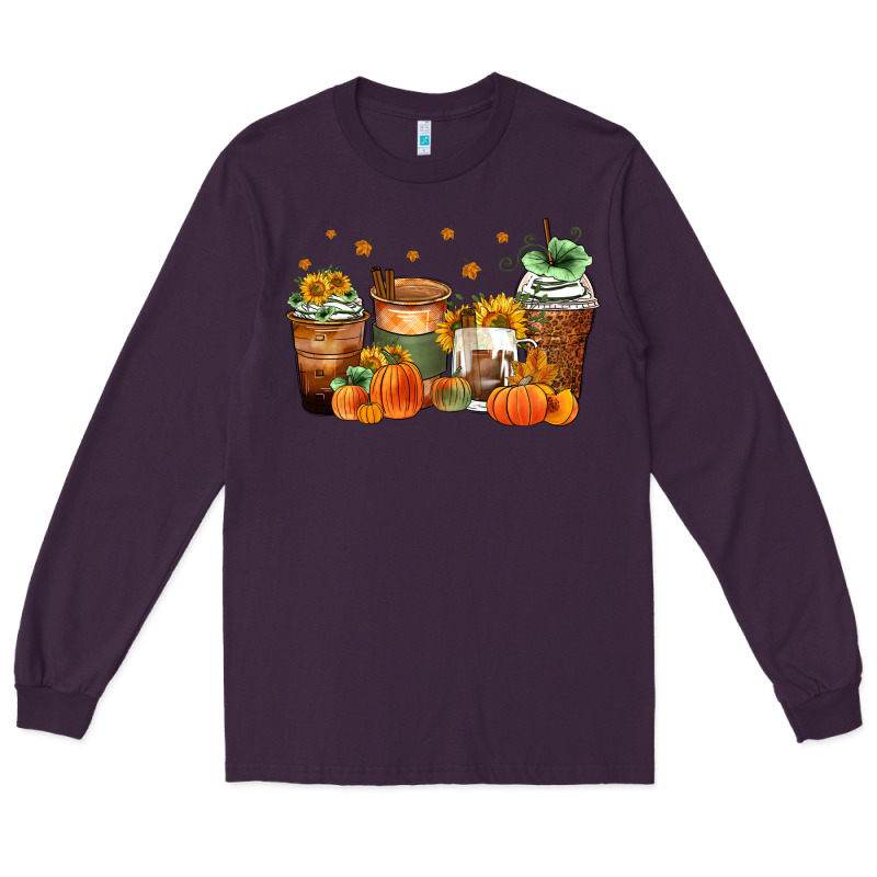 Fall Coffee Cups Long Sleeve Tee by Zillion Design Studio | Teevron