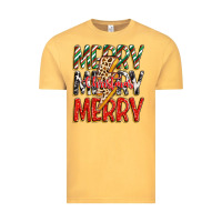 Vintage Mustard merry christmas lightning bolt Vintage Tee - Zillion Design Studio
